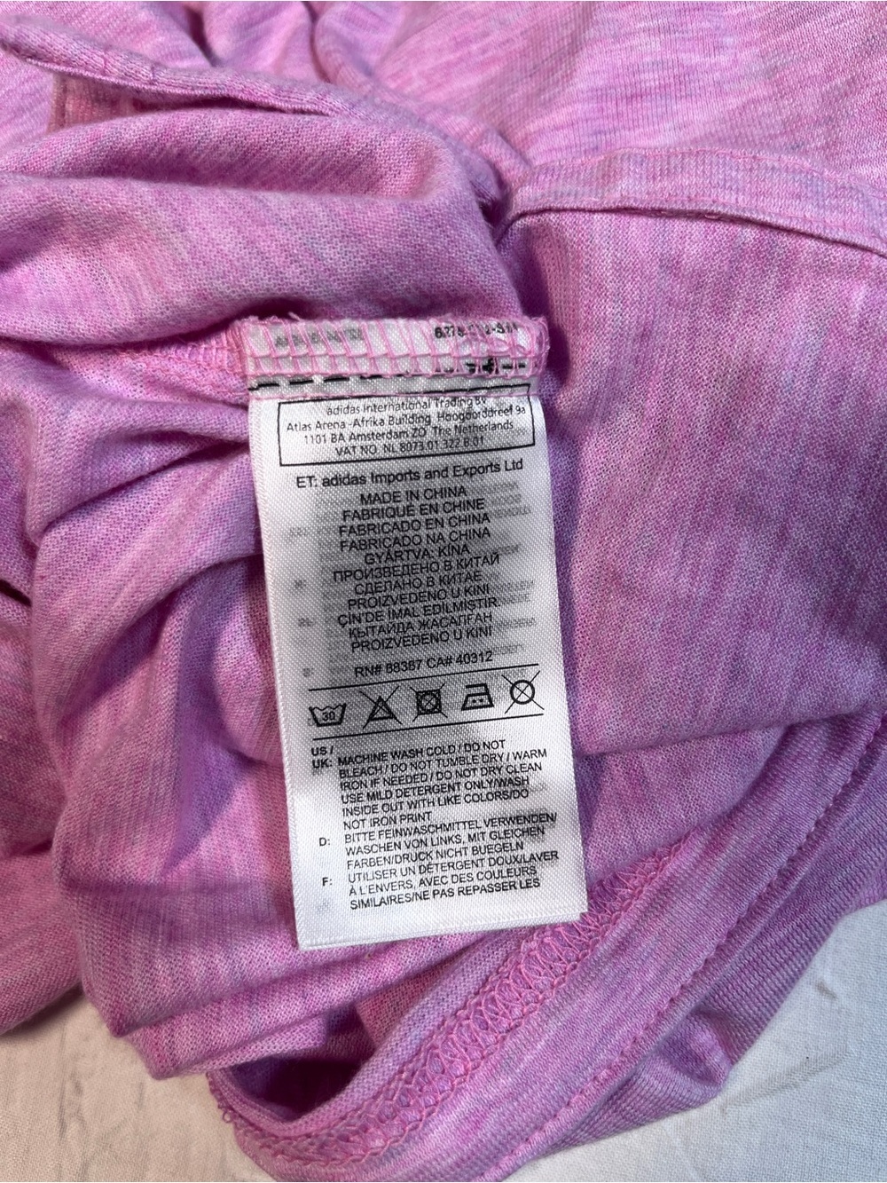 adidas Women's Heather Purple V-Neck Short Sleeve Tee - Picture 9 of 9